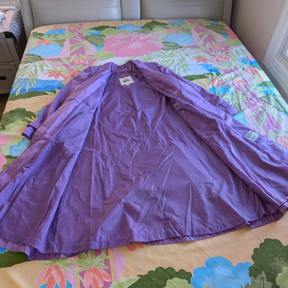 Fleet Street Long Purple Rain Tench Coat Jacket Size 10 - Picture 9 of 15